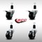 Service Caster 3'' SS Soft Rubber Swivel 1-1/2'' Expanding Stem Caster Set 2 Total Lock Brakes, 4PK SCC-SSEXTTL20S314-SRS-2-S-2-112 - alternate 4